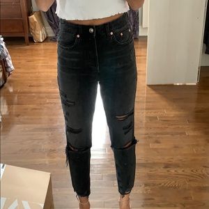 Black ripped jeans